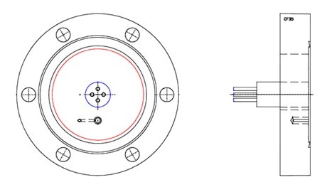 CF40 flangs with electrical feed through