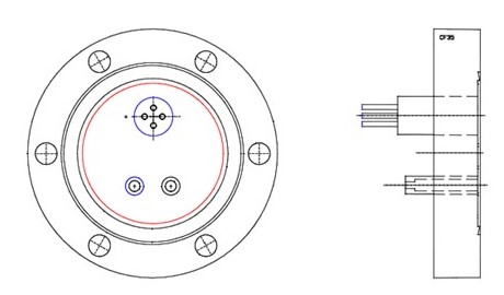 CF40 flangs with electrical feed through