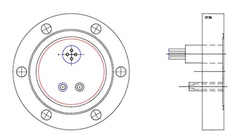 CF40 flangs with electrical feed through